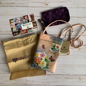 Anuschka Mini Travel NWT Crossbody Japanese Garden